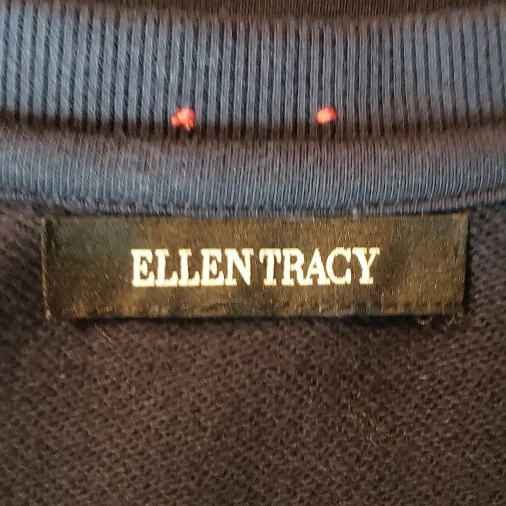 ELLEN TRACY French Terry "JOY" Sweatshirt Navy/Silver Snowflake - Med - EUC - Picture 5 of 14